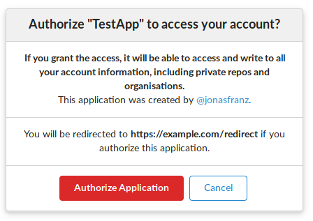Authorize TestApp Access